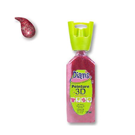 Peinture 3D Diams Pailleté - Rouge - 37 ml