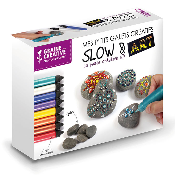 Kit peinture 3D Slow & Art Mes petits galets