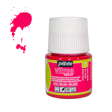 Peinture sur verre Vitrea 160 rose vif brillant 21 - 45 ml