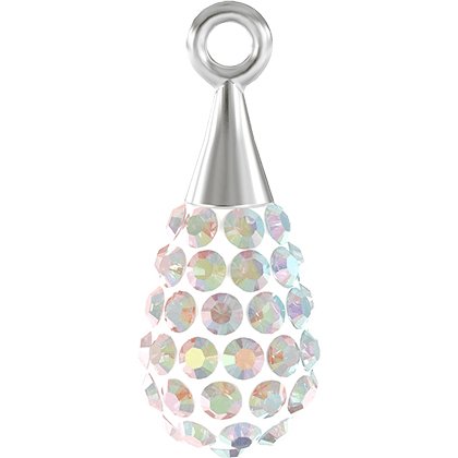 Pendentif pavé goutte argent 67563 - 14 mm - Crystal Aurore Boreale