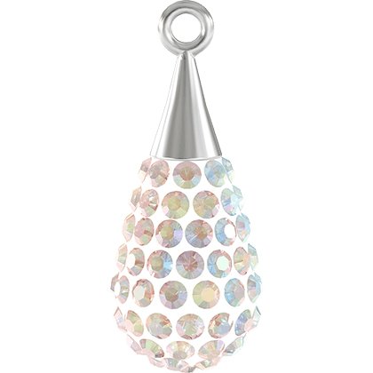 Pendentif pavé goutte argent 67563 - 20 mm - Crystal Aurore Boreale