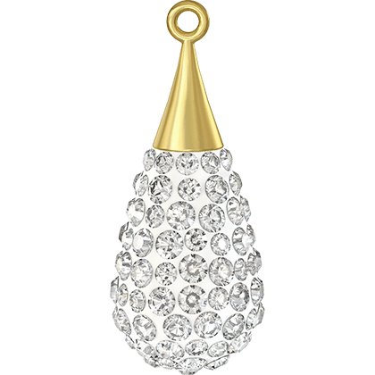 Pendentif pavé goutte doré 67563 - 26 mm - Crystal