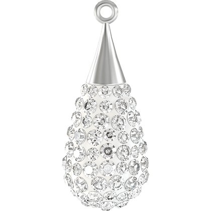 Pendentif pavé goutte argent 67563 - 26 mm - Crystal