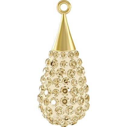 Pendentif pavé goutte doré 67563 - 26 mm - Crystal Golden Shadow