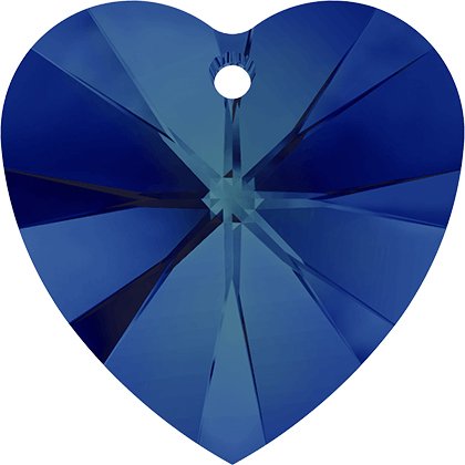 Pendentif cœur Xilion 6228 - 14 mm - Bermuda Blue