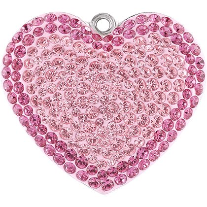 Pendentif pavé cœur 67412 - 14 mm - Rose