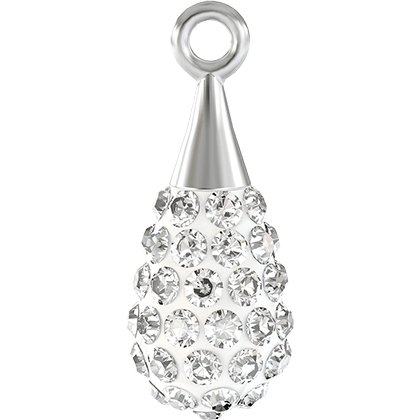 Pendentif pavé goutte argent 67563 - 14 mm - Crystal