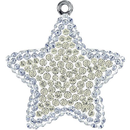 Pendentif pavé étoile 67422 - 14 mm - Silver