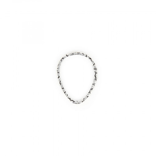 Anneau filigrané oval en métal - Argent brillant - 2 cm
