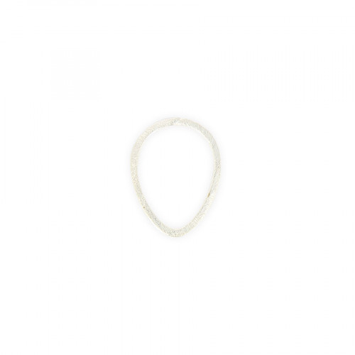 Anneau brosse oval en métal - Argent brillant - 2,1 x 2,8 cm