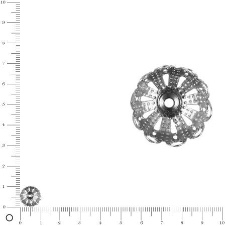 Coupelle Ø 10 mm - Argenté vieilli- x 6