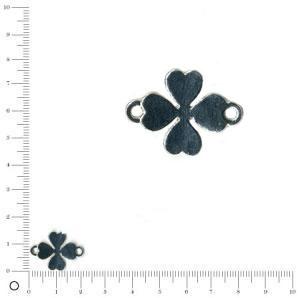 Breloque trefle 4 feuilles Ø 20 mm - Argenté