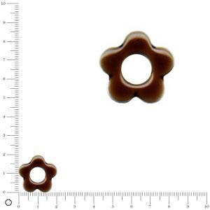 Breloque fleur émaillée pour bague à monter Ø 20 mm - Chocolat