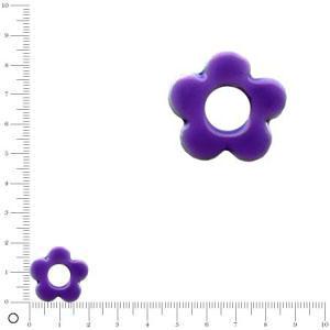 Breloque fleur émaillée pour bague à monter Ø 20 mm - Violet