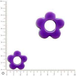 Breloque fleur émaillée pour bague à monter Ø 30 mm - Violet