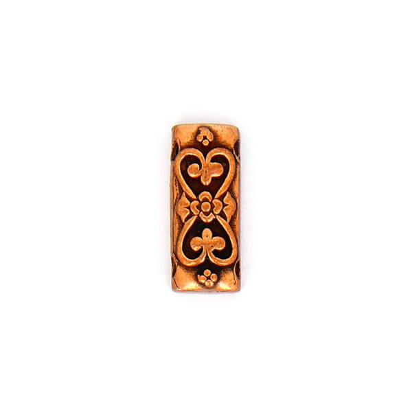 Perle rectangulaire intercalaires cur arabesque - 10 x 25 mm