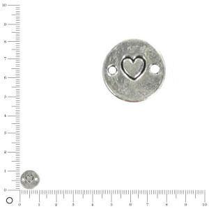 Médaille cœur Ø 10 mm - Argenté