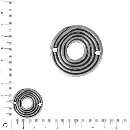 Perle intercalaire rondelle Ø 26 mm - Argenté vieilli