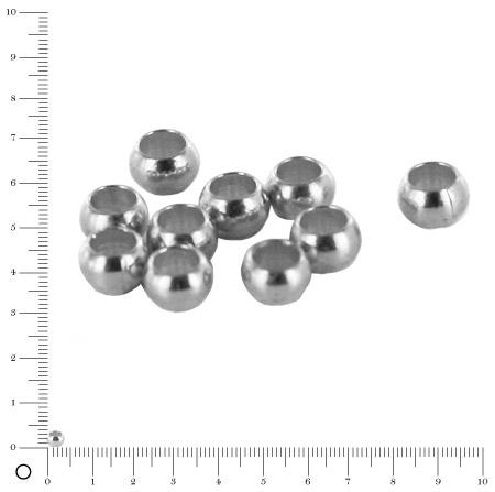 Perle à écraser Ø 3 mm - Argenté vieilli - Lot de 10