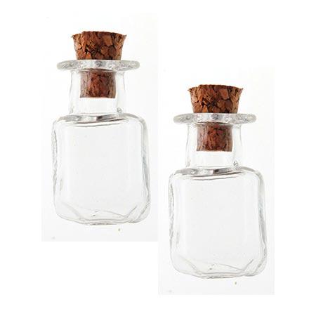 Mini flacon - Tube carré 14 x 24 mm - Lot de 2