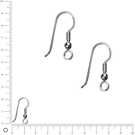 Crochets d'oreille - argenté - 2 cm - 4 pcs