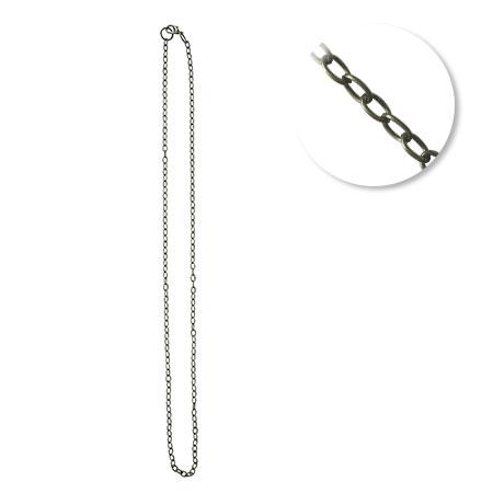 Chaine sautoir - Grosses mailles 4 mm - 64 cm - Argenté vieilli