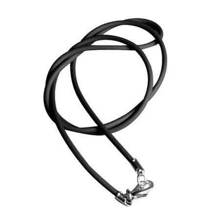 Collier en caoutchouc - 42 cm Ø 2 mm - Noir