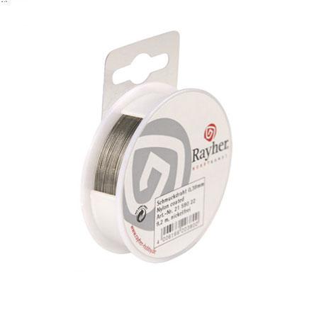 Fil bijou nylon coated - 0,38 mm x 9.2 m Couleur argent