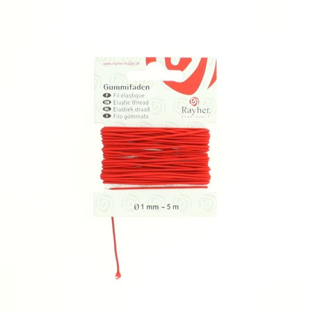 Fil élastique - Rouge - 0,1 cm x 5 m