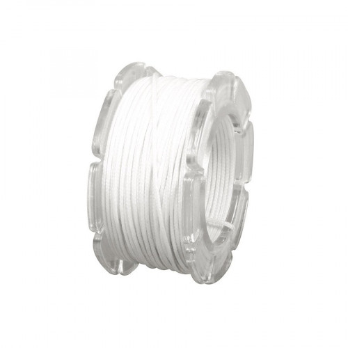 Cordon ciré armé nylon - blanc - 0,6 mm - 10 m