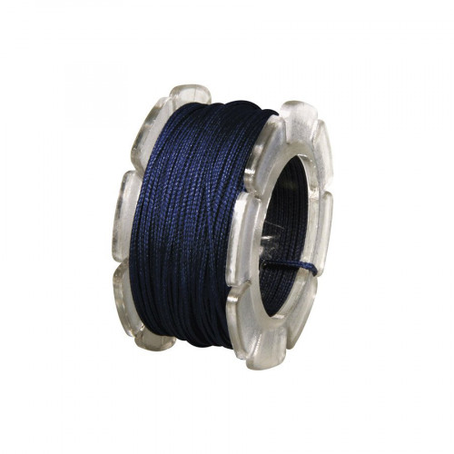 Cordon ciré armé nylon - bleu jeans - 0,6 mm - 10 m