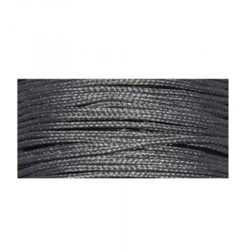 Cordon ciré armé nylon - gris foncé - 0,6 mm - 10 m