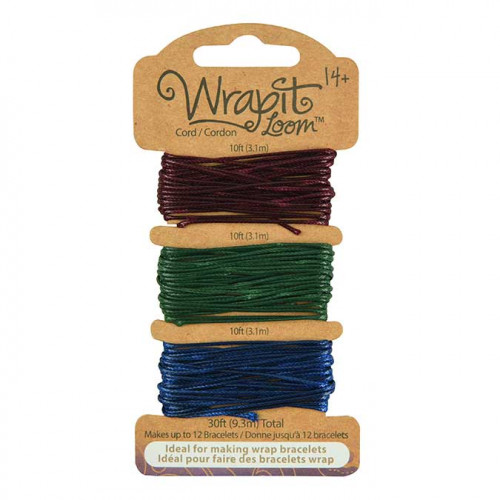Cordons pour Bracelets Wrapit™ Loom - bordeaux / vert foncé / bleu marine