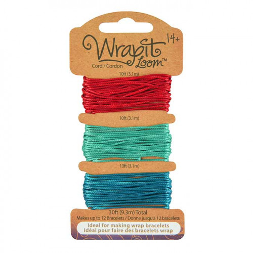 Cordons pour Bracelets Wrapit™ Loom - rouge / bleu vert / turquoise