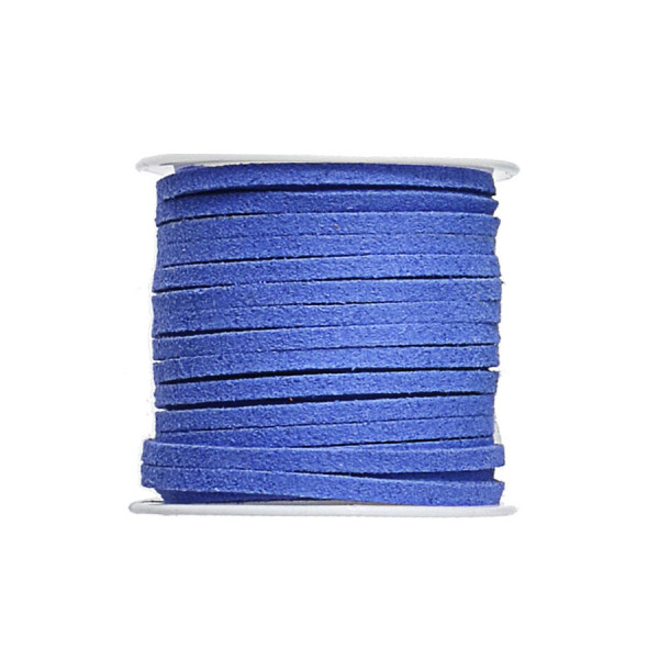 Cordon suédine synthétique - Bleu - 2 mm par 5 m
