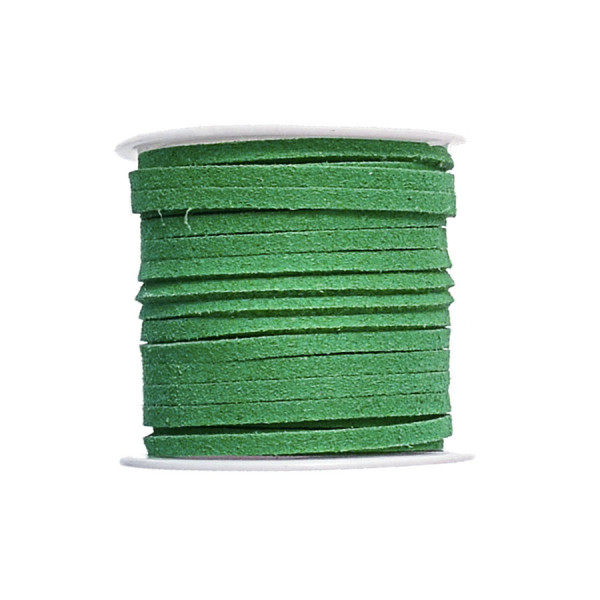 Cordon suédine synthétique - Vert véronèse - 2 mm par 5 m