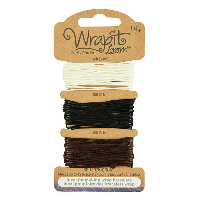 Cordons pour Bracelets Wrapit™ Loom - blanc / noir / marron