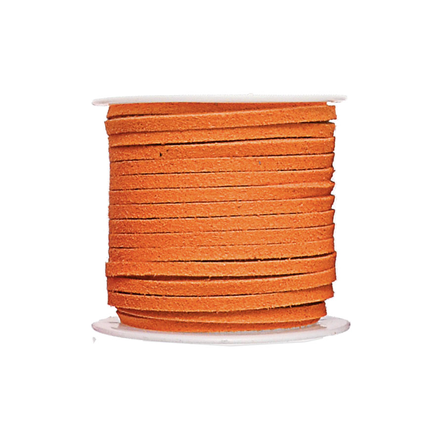 Cordon suédine synthétique - Orange - 2 mm par 5 m