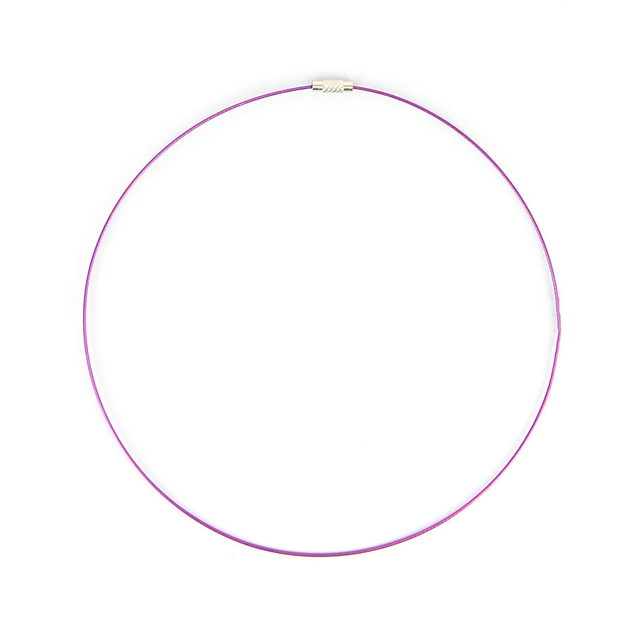 Collier fil câblé - Violet - Ø 45 cm