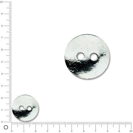 Breloque bouton 2 trous Ø 23 mm - Argenté