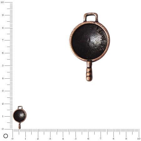Pendentif poêle façon wok L. 28 mm - Cuivré vieilli