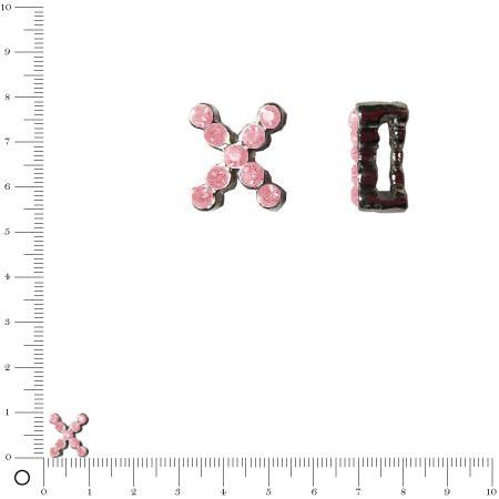 Perle X strassé L. 8 mm - Argenté rose