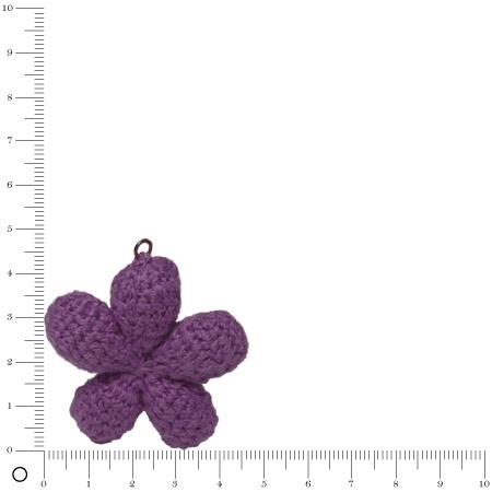 Pendentif au crochet Ø 45 mm - Fleur violet