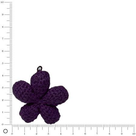 Pendentif au crochet Ø 45 mm - Fleur violet foncé