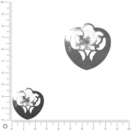 Pendentif cœur ciselé L. 29 mm- Argenté