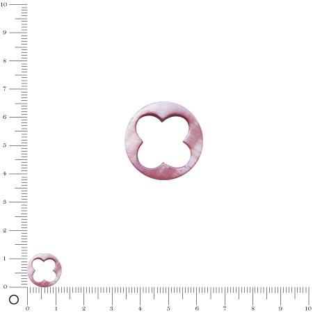 Breloque rosace en nacre Ø 12 mm - Rose
