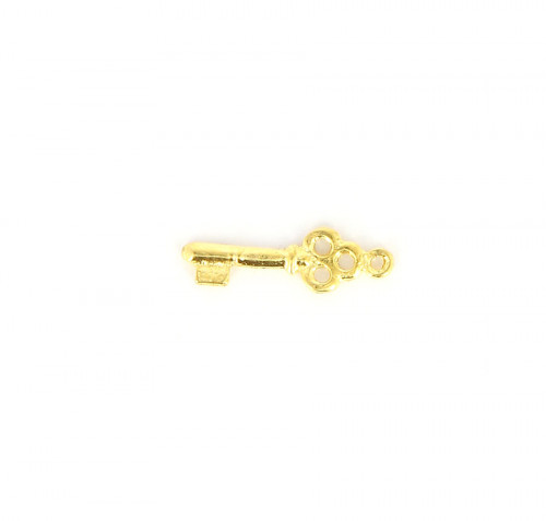 Breloque clé ancienne - Or brillant - 6,8 x 21 mm