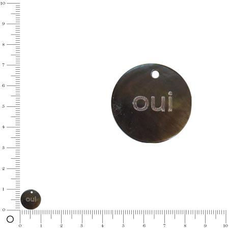 Médaille oui Ø 10 mm - Nacré Noir