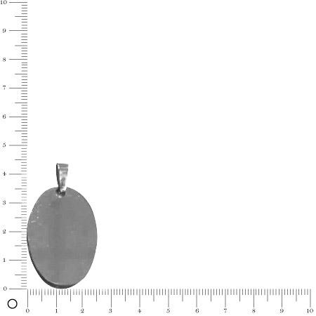 Pendentif métal oval - L. 35 mm - Argenté