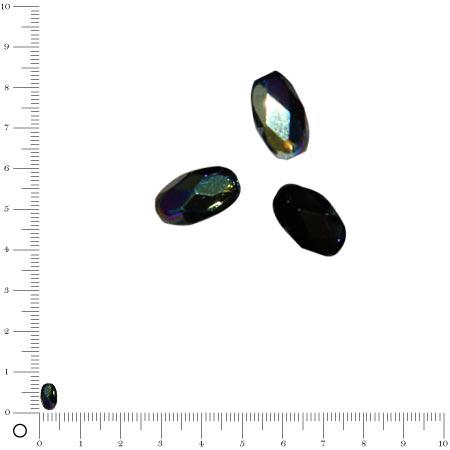 Olives facettées dépolies - Onyx - 6 x 4 mm x 50 pces